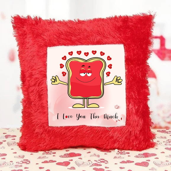 Printed Cushion Cover With Filler Love You This Much