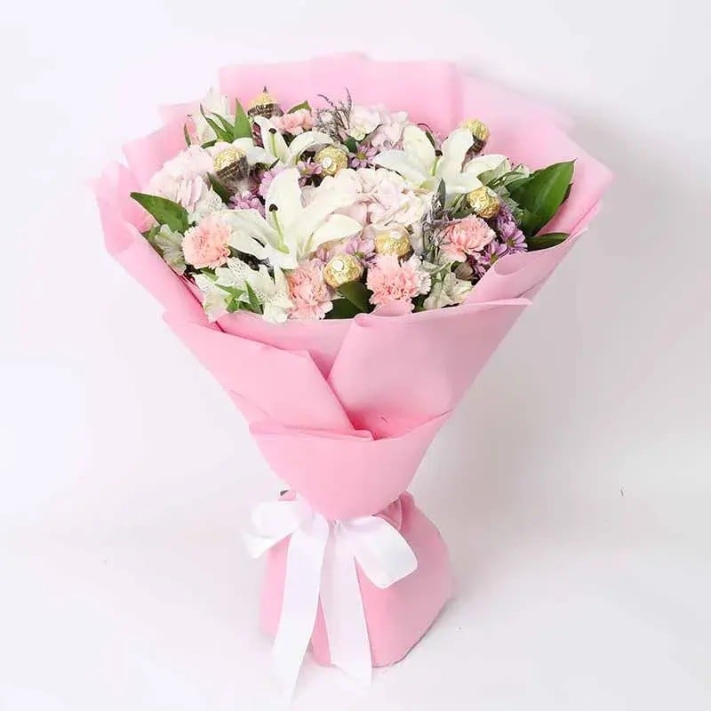 Care Flowers and Ferrero Bouquet