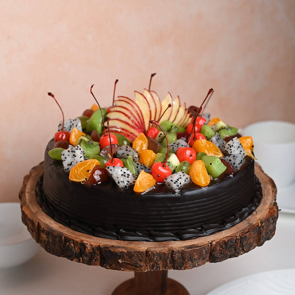 Chocolate Truffle Fresh Fruit Cake