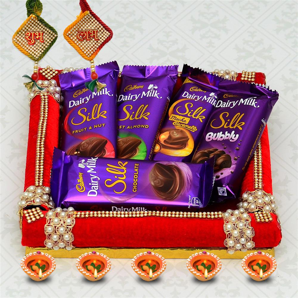 Dairy Milk Silk in a Square Thali
