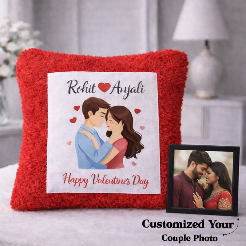 Personalized Valentine Love Cushion – Photo & Name Personalized Gift (Courier Delivery)