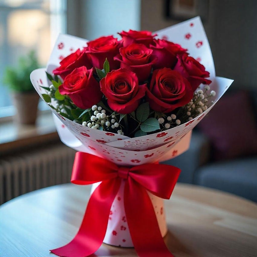 Small Red Roses Bunch