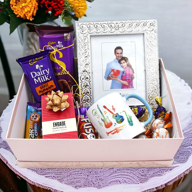 Special Gift Hamper For Birthday With Photo Frame Mug N Chocolates