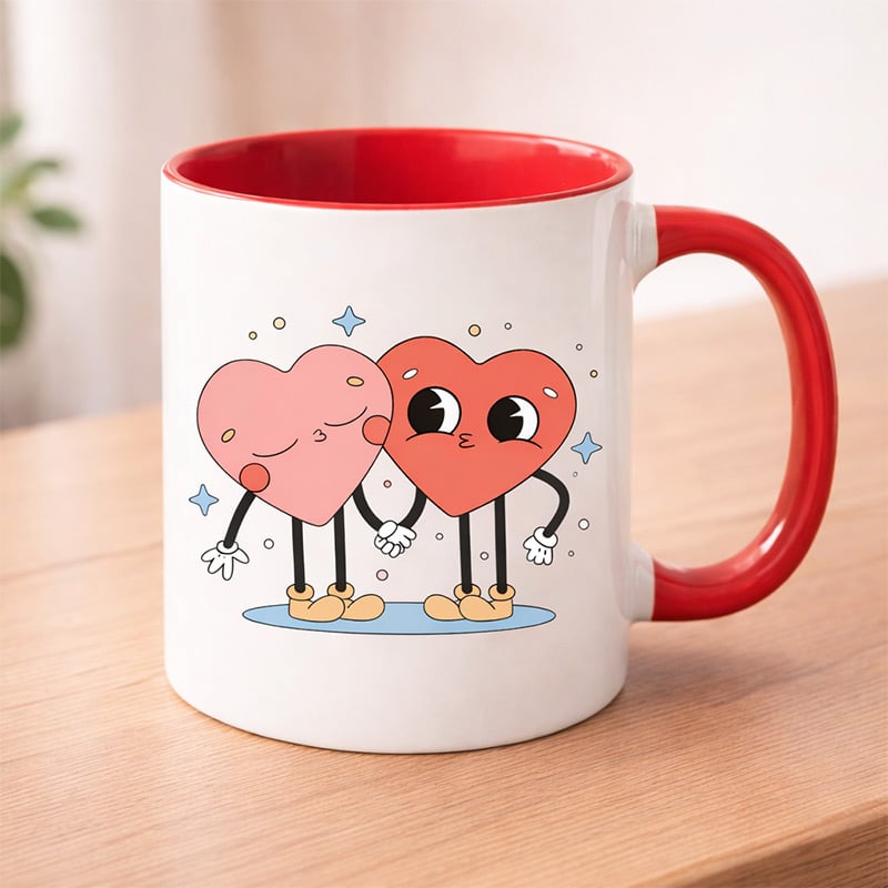 Sweetheart Duo Love Mug – Personalized Valentine Mug Gift (Courier Delivery)