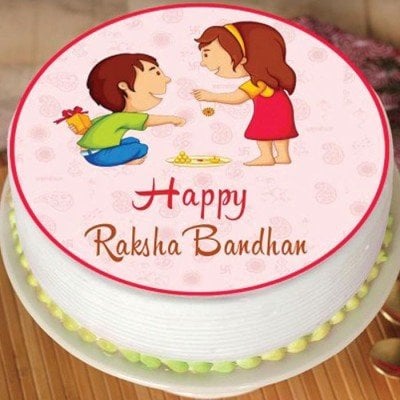 Rakhi Pineapple Photo Cake