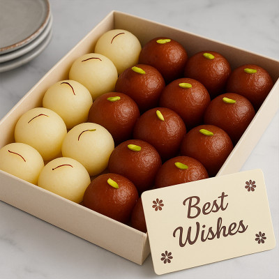 Best Wishes Rasgulla & Gulab Jamun Gift Box