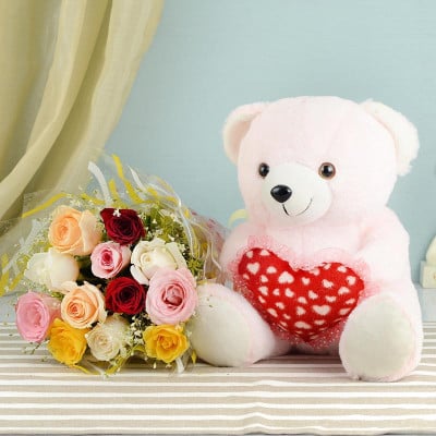 Cute Pink Teddy Hamper