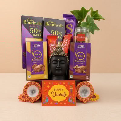 Diwali Chocolate Combo Gift Pack with Buddha Idol