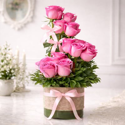Elegant Arrangement Of Pink Roses