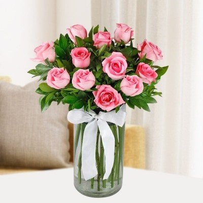 Pink Roses Vase