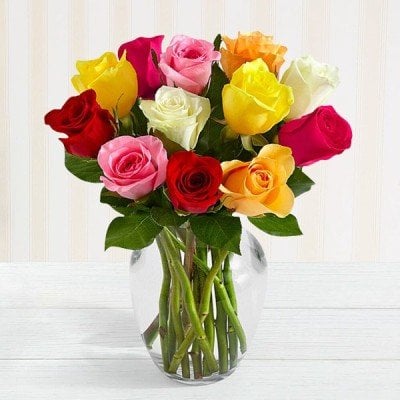 Mixed Roses Vase Arrangement 