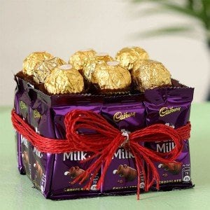 Square Shape Dairy Milk Chocolate Bouquet