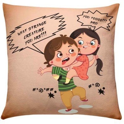 Brother Sister Fighting Cushion