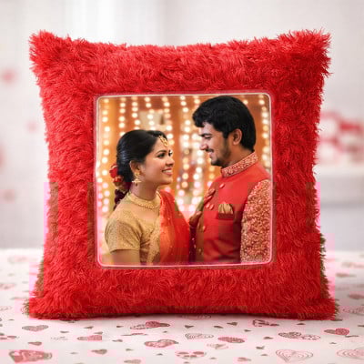 Red Fur Personalised Cushion