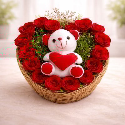 Roses N Soft Toy - Bouquet