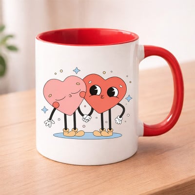 Sweetheart Duo Love Mug – Cute Heart Couple Coffee Cup