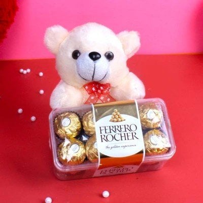 Teddy with Ferrero Rocher Chocolate 