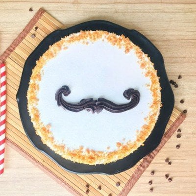 Mustache Shape butterscotch  Cake