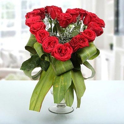 Heartshaped Vase Arrangement