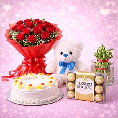 All Valentine Combo Gifts – Flowers, Cakes, Chocolates & Hampers with Same Day Delivery