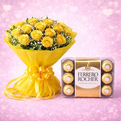 Flowers and Chocolates Combo – Valentine’s Day Romantic Surprise Gift Online